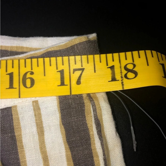 5/$25 
Vintage Bongo Striped Pants BohoM Linen Blend Flare Zip Button Tie Front - Picture 3 of 8